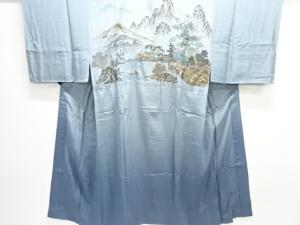 アンティーク　風景模様単衣男物長襦袢